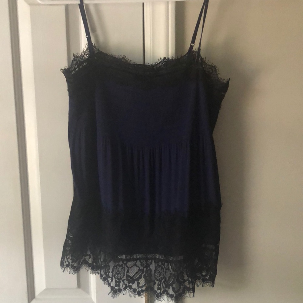 Like new, blue and black Express tank top